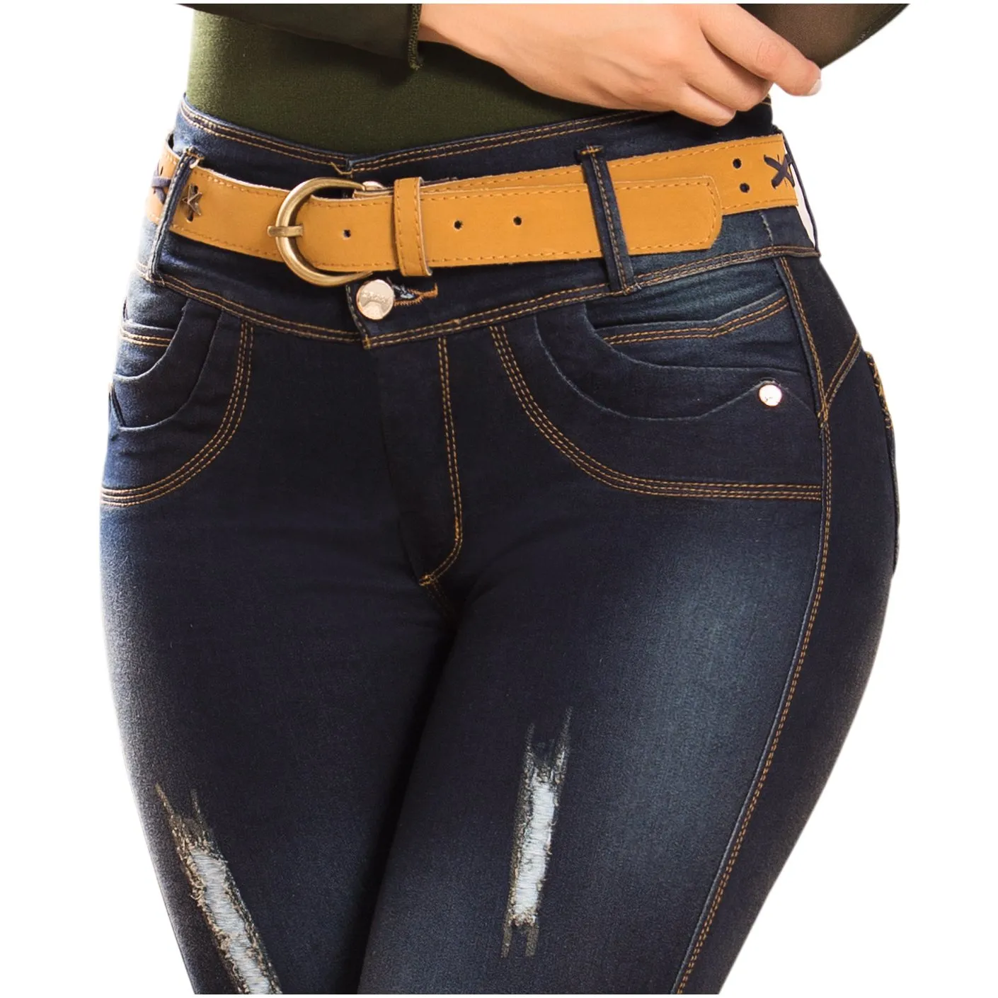 DRAXY 1344 Colombian Mid Rise Skinny Jeans