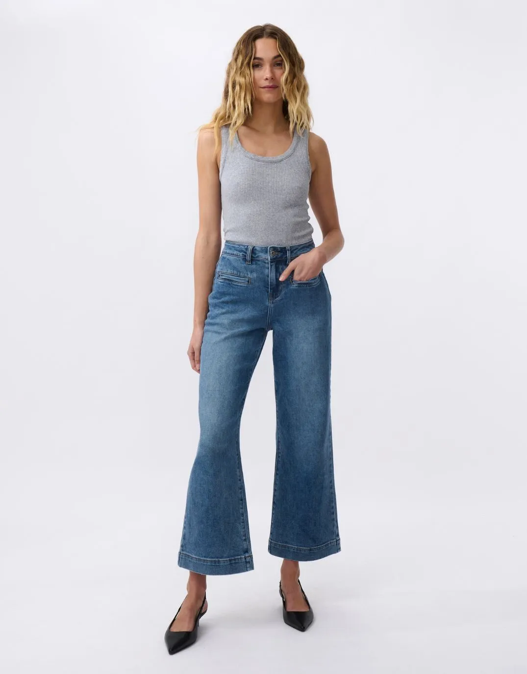 Freya Wide Leg Jeans - Dakota Wash
