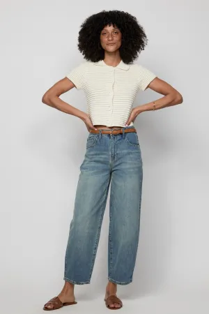 Harlow Barrel Leg High Rise Vintage Denim Indigo