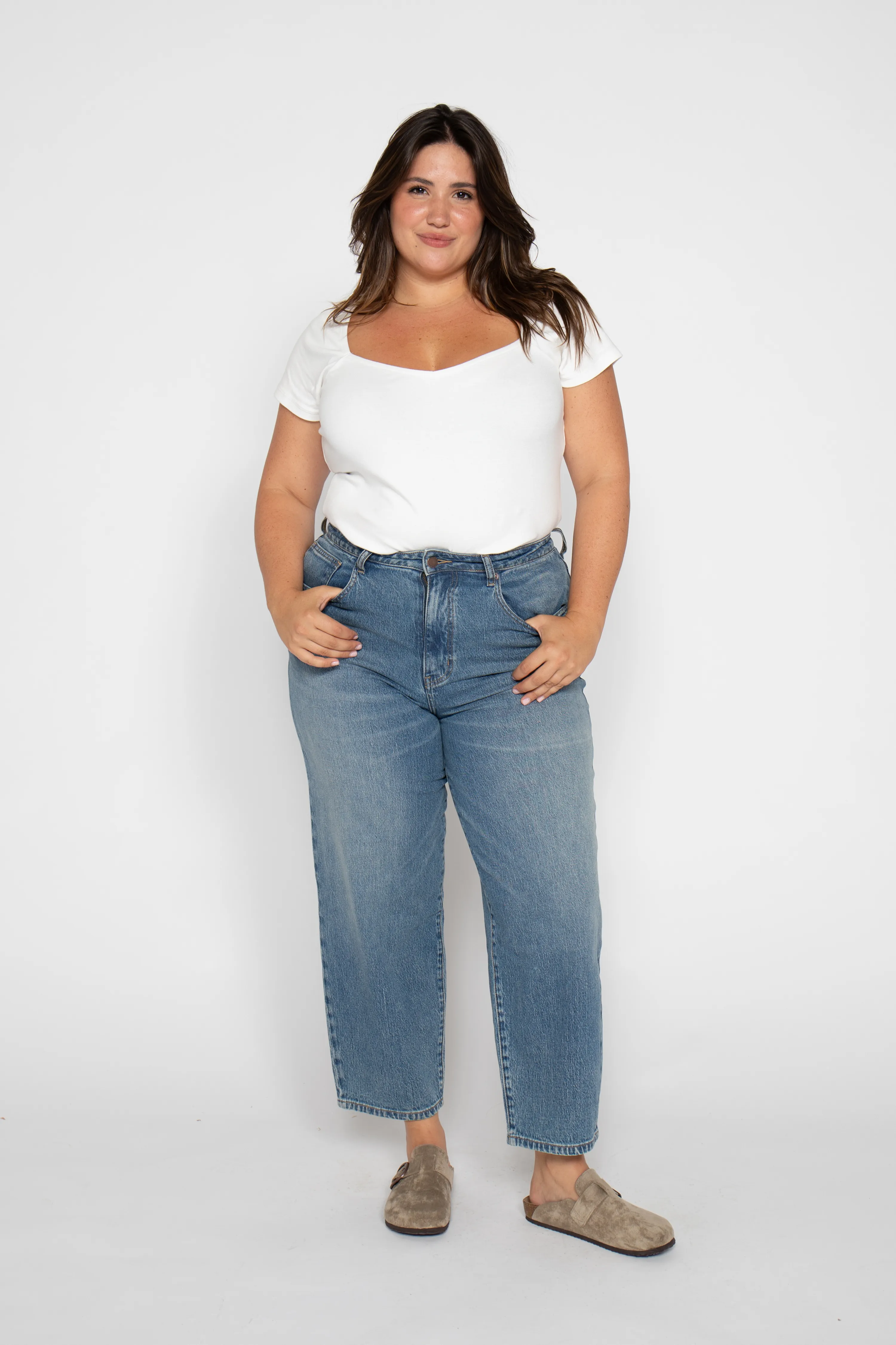 Harlow Barrel Leg High Rise Vintage Denim Indigo