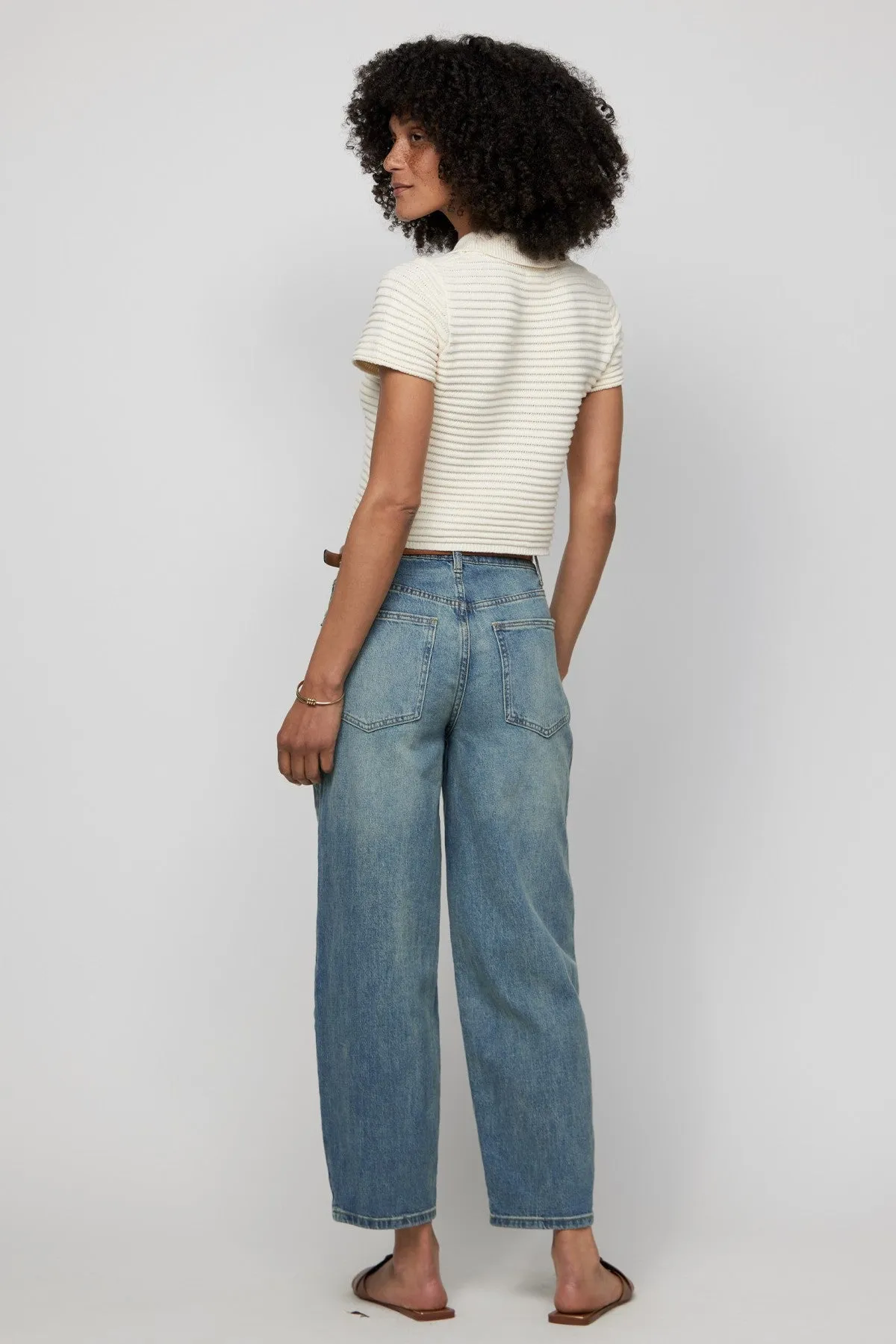 Harlow Barrel Leg High Rise Vintage Denim Indigo