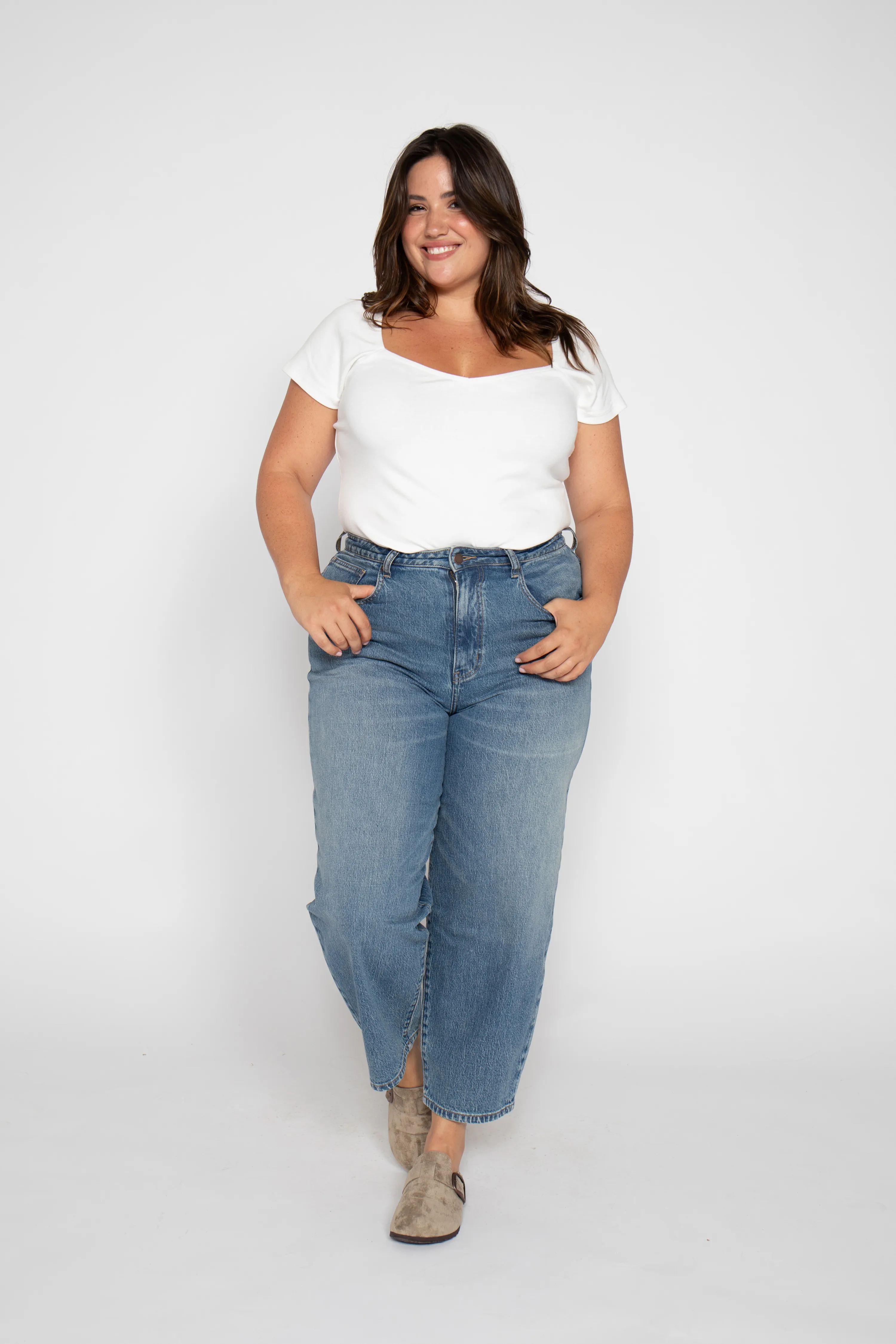Harlow Barrel Leg High Rise Vintage Denim Indigo