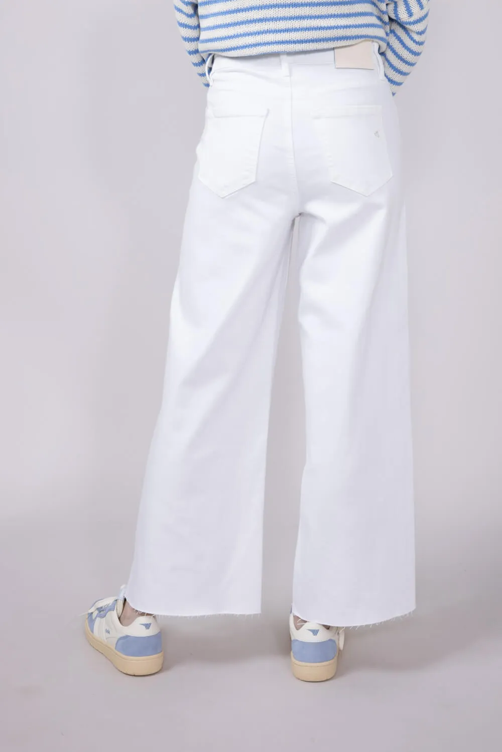 Hidden Nori High Rise Wide Leg Cropped Jeans for Women in White | HD9256C-WHT