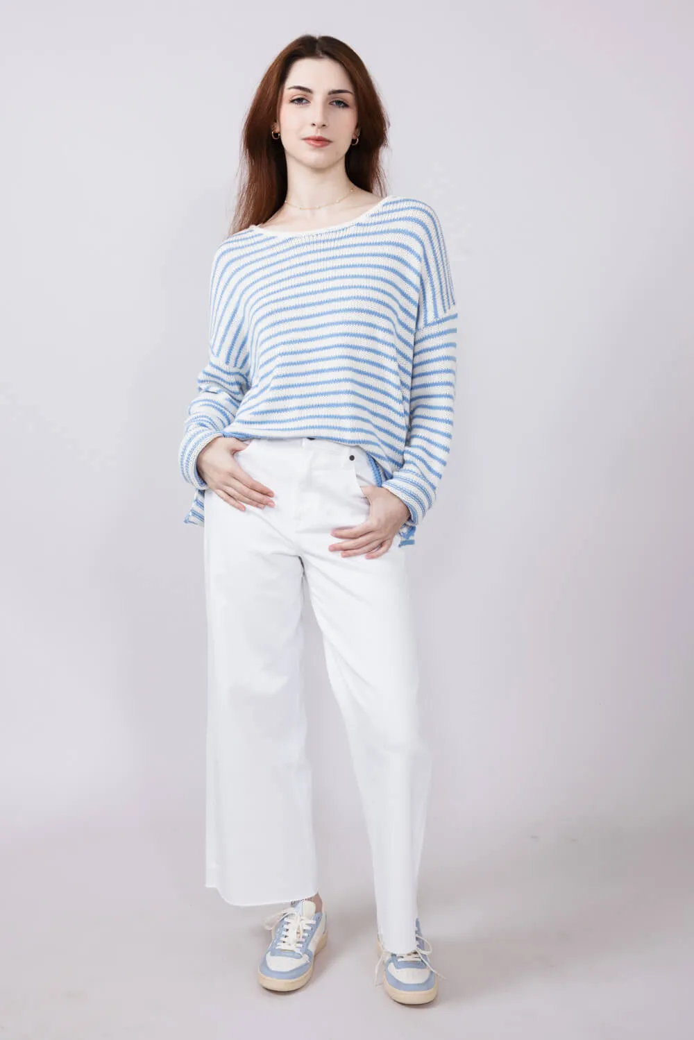 Hidden Nori High Rise Wide Leg Cropped Jeans for Women in White | HD9256C-WHT
