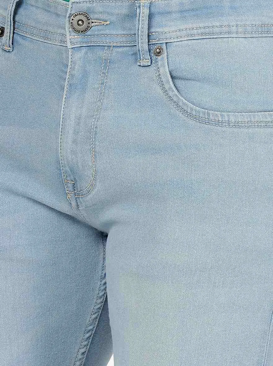 Ice Blue Washed Narrow Fit Jeans | Greenfibre