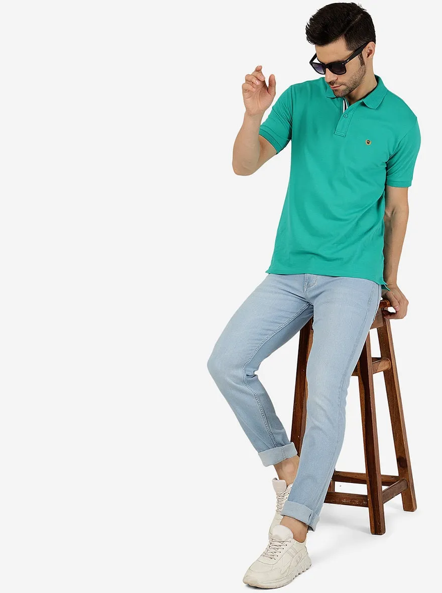 Ice Blue Washed Narrow Fit Jeans | Greenfibre