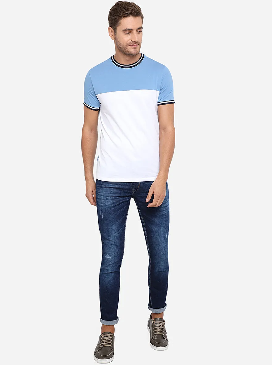 Indigo Blue Solid Slim Fit Jeans | Greenfibre