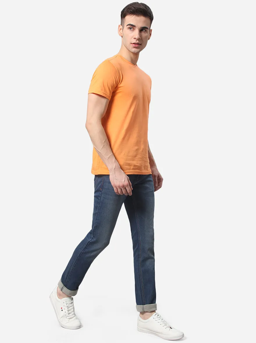Indigo Blue Washed Narrow Fit Jeans | Greenfibre