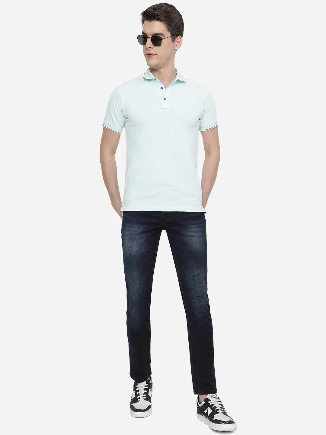 Indigo Blue Washed Slim Fit Jeans | JadeBlue