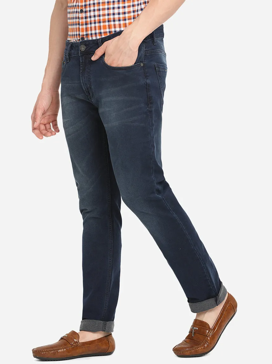 Indigo Blue Washed Slim Fit Jeans | JadeBlue
