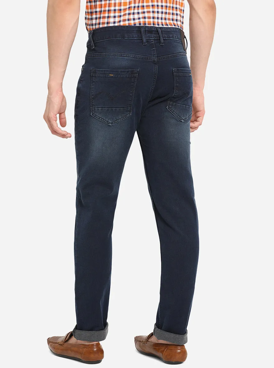 Indigo Blue Washed Slim Fit Jeans | JadeBlue