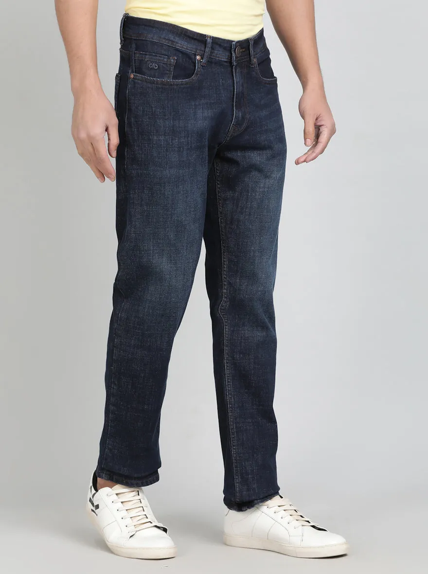 Ink Blue Washed Straight Fit Jeans | JadeBlue
