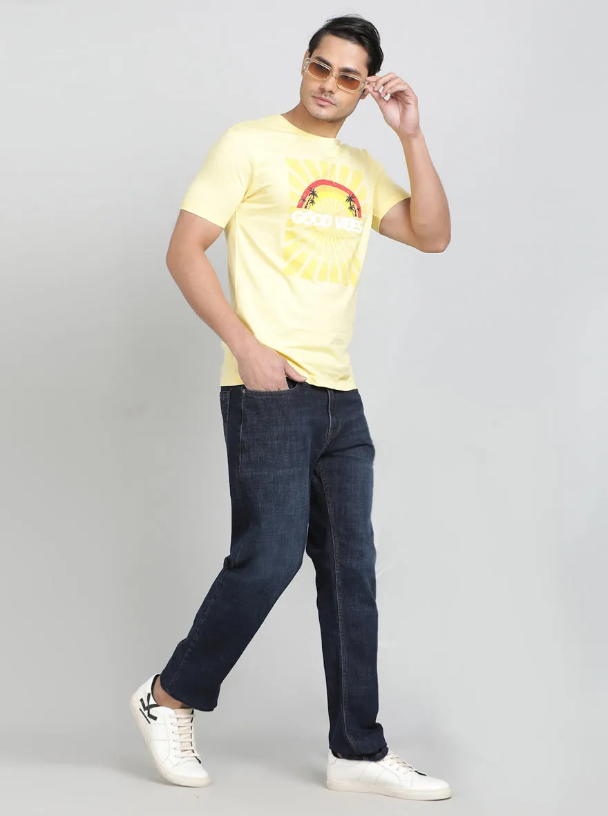 Ink Blue Washed Straight Fit Jeans | JadeBlue