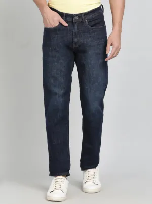 Ink Blue Washed Straight Fit Jeans | JadeBlue