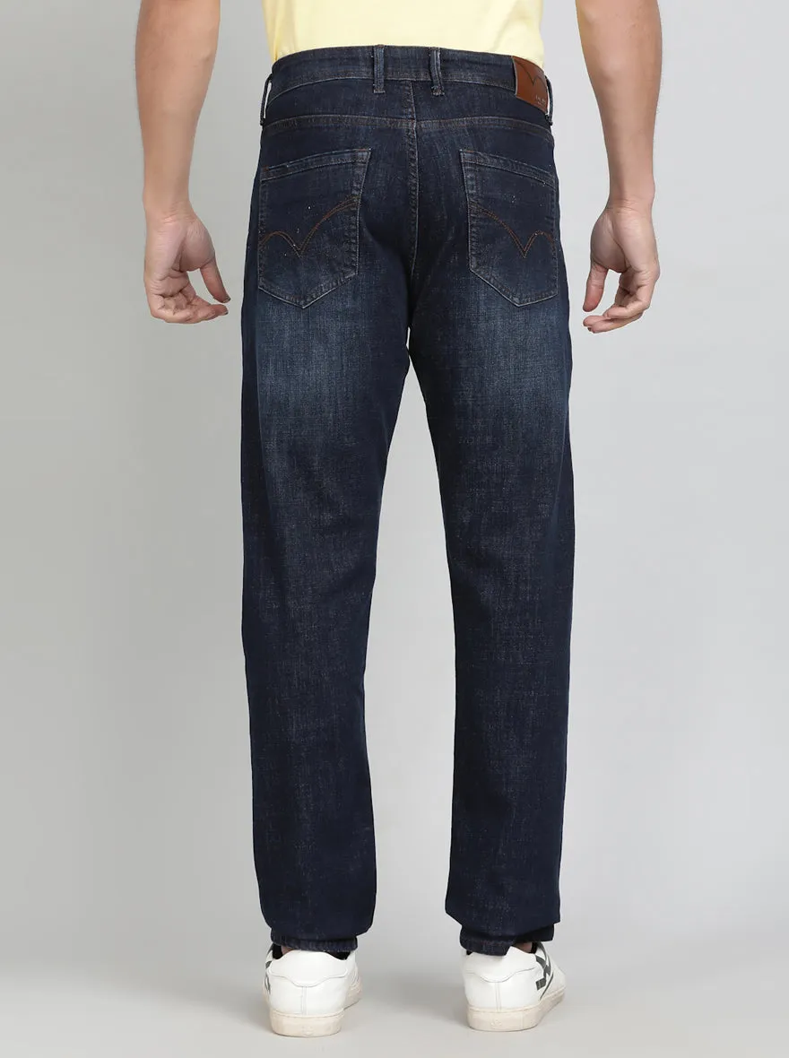 Ink Blue Washed Straight Fit Jeans | JadeBlue