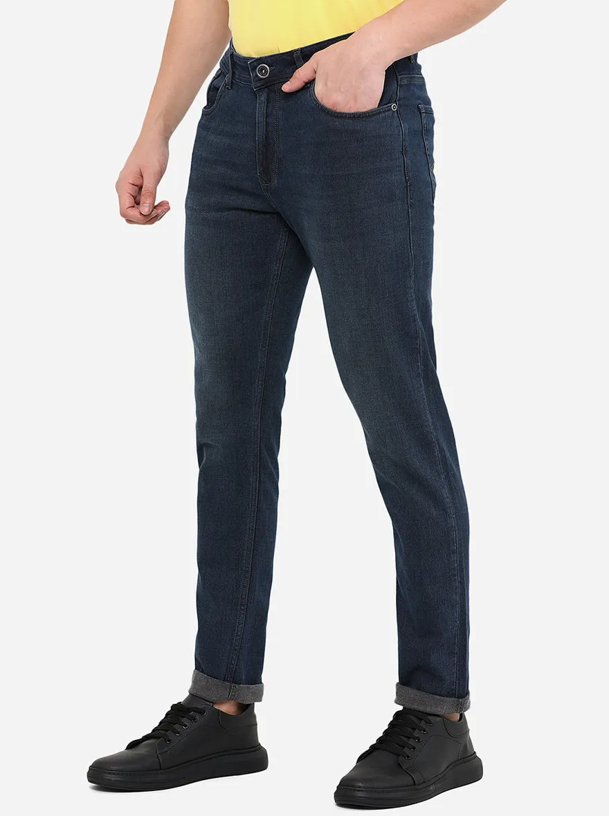 Ink Blue Washed Straight Fit Jeans | JadeBlue