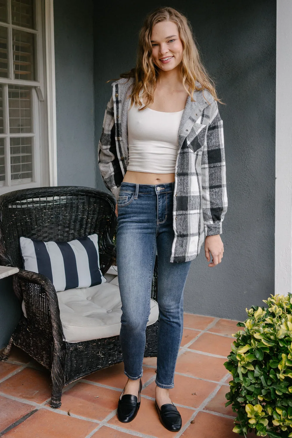 Jennifer Mid Rise Thermal Skinny Jeans