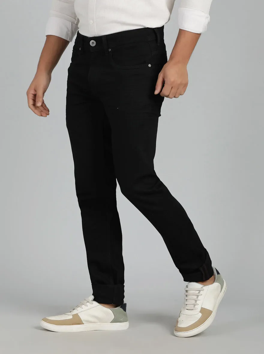 Jet Black Washed Slim Fit Jeans | JadeBlue