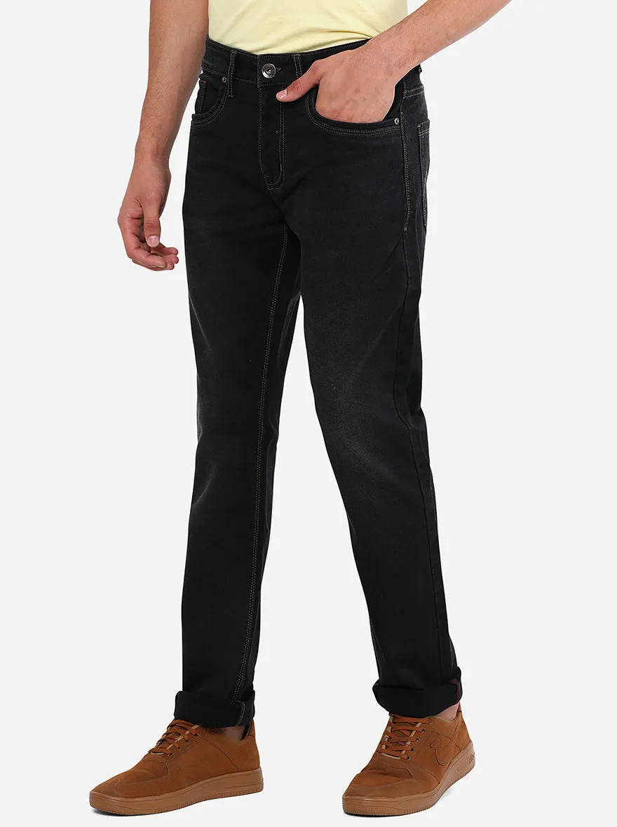 Jet Black Washed Slim Fit Jeans | JadeBlue