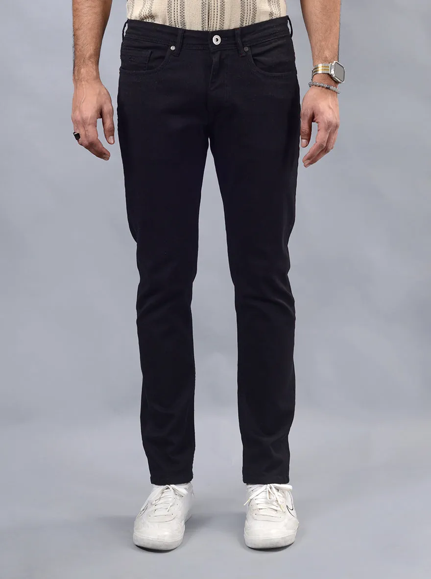 Jet Black Washed Slim Fit Jeans | JadeBlue
