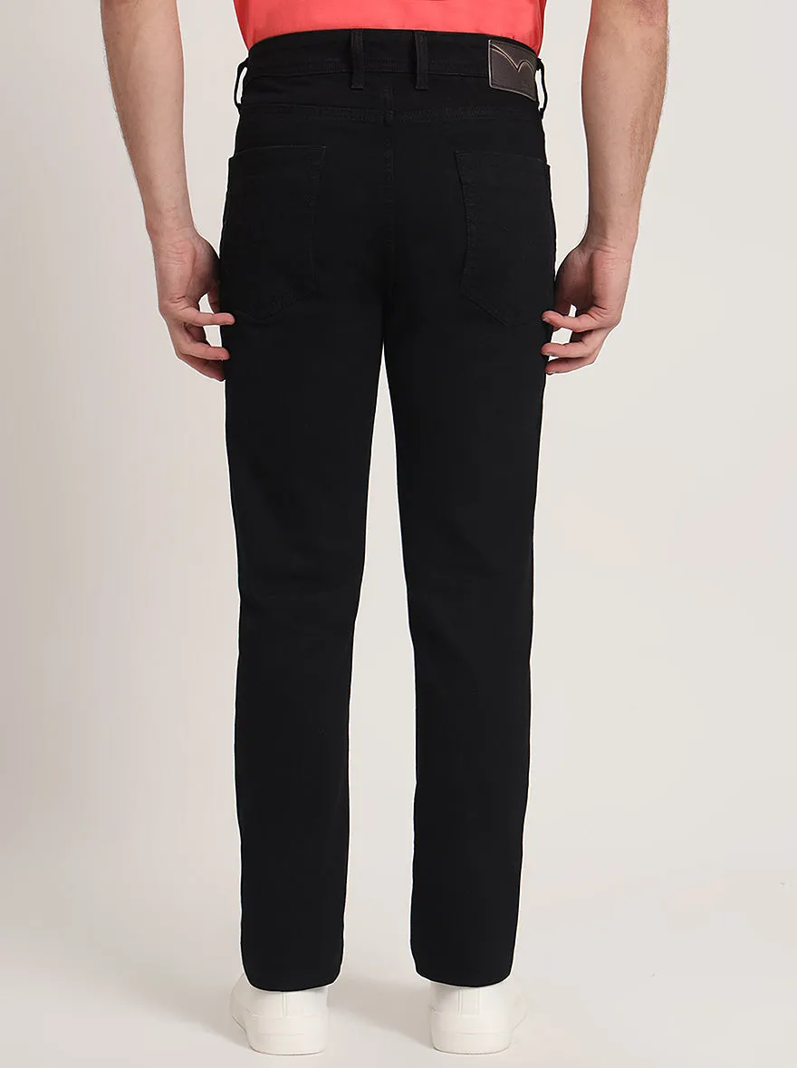 Jet Black Washed Straight Fit Jeans | JadeBlue