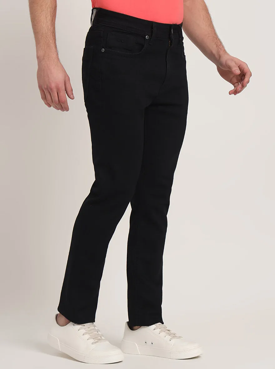 Jet Black Washed Straight Fit Jeans | JadeBlue