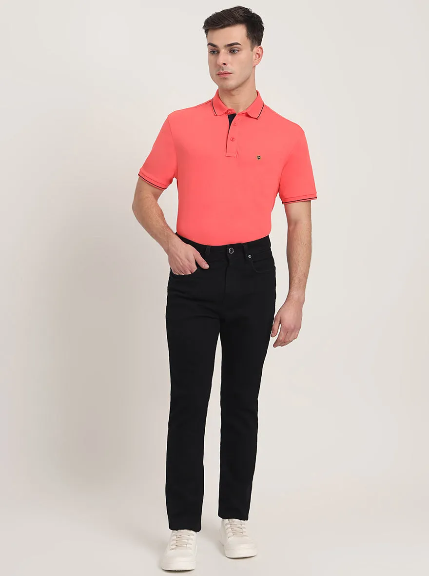 Jet Black Washed Straight Fit Jeans | JadeBlue