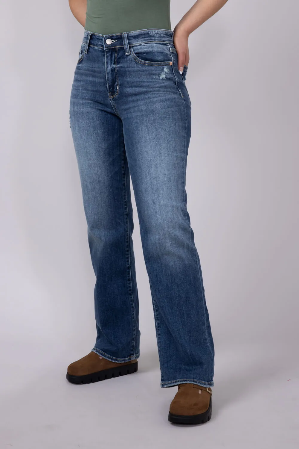 Judy Blue High-Rise Release Hem 90’s Straight Jeans for Women | 82392REG