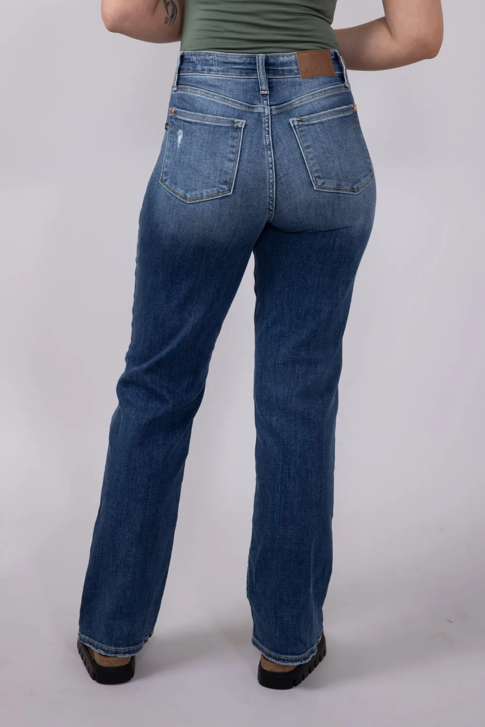 Judy Blue High-Rise Release Hem 90’s Straight Jeans for Women | 82392REG