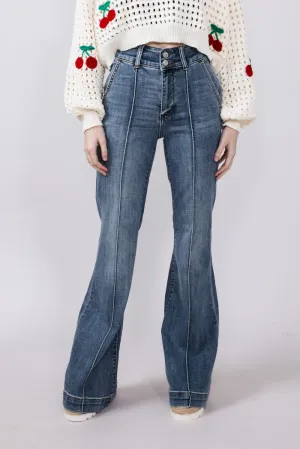 Judy Blue High Rise Trouser Flare Jeans for Women | 82651REG