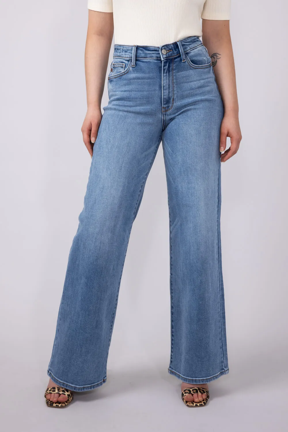Judy Blue High Rise Vintage Retro Wide Leg Jeans for Women | 82625REG