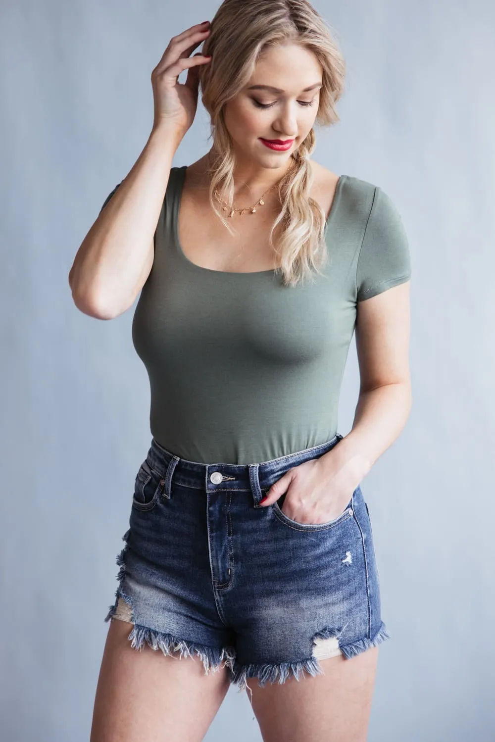 KanCan x Glik’s Best Friend Dark Wash Denim Shorts for Women | AB1022D-GL