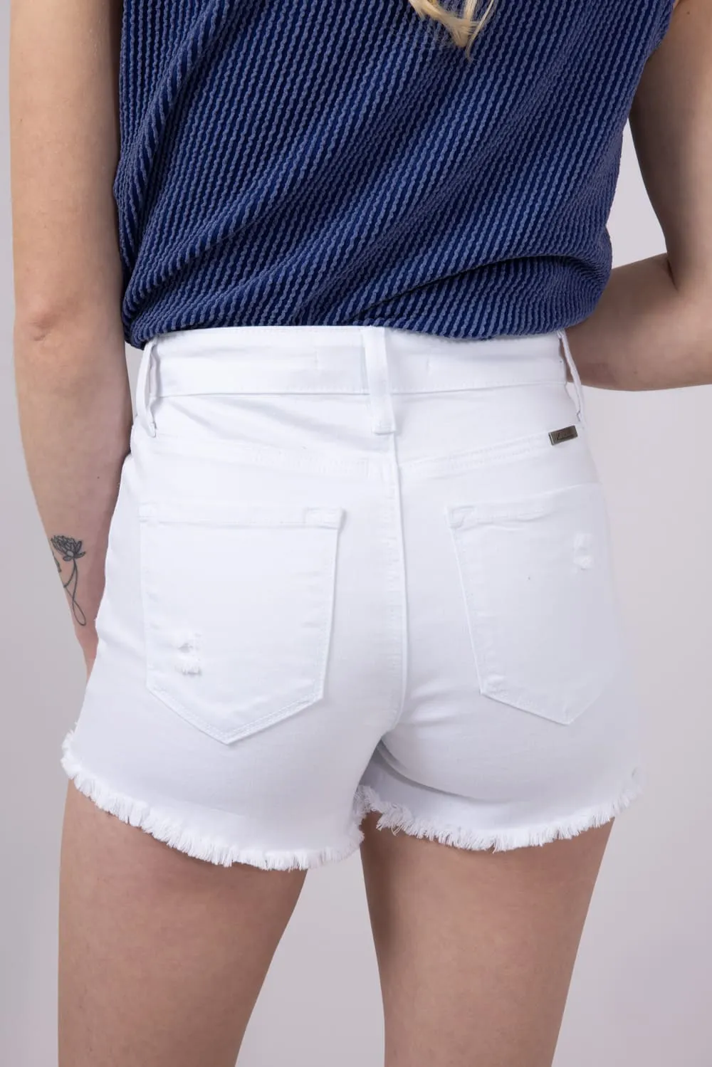 KanCan x Glik’s Best Friend Denim Shorts for Women in White | AB1022WT-GL