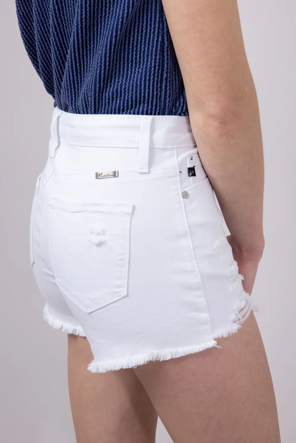 KanCan x Glik’s Best Friend Denim Shorts for Women in White | AB1022WT-GL