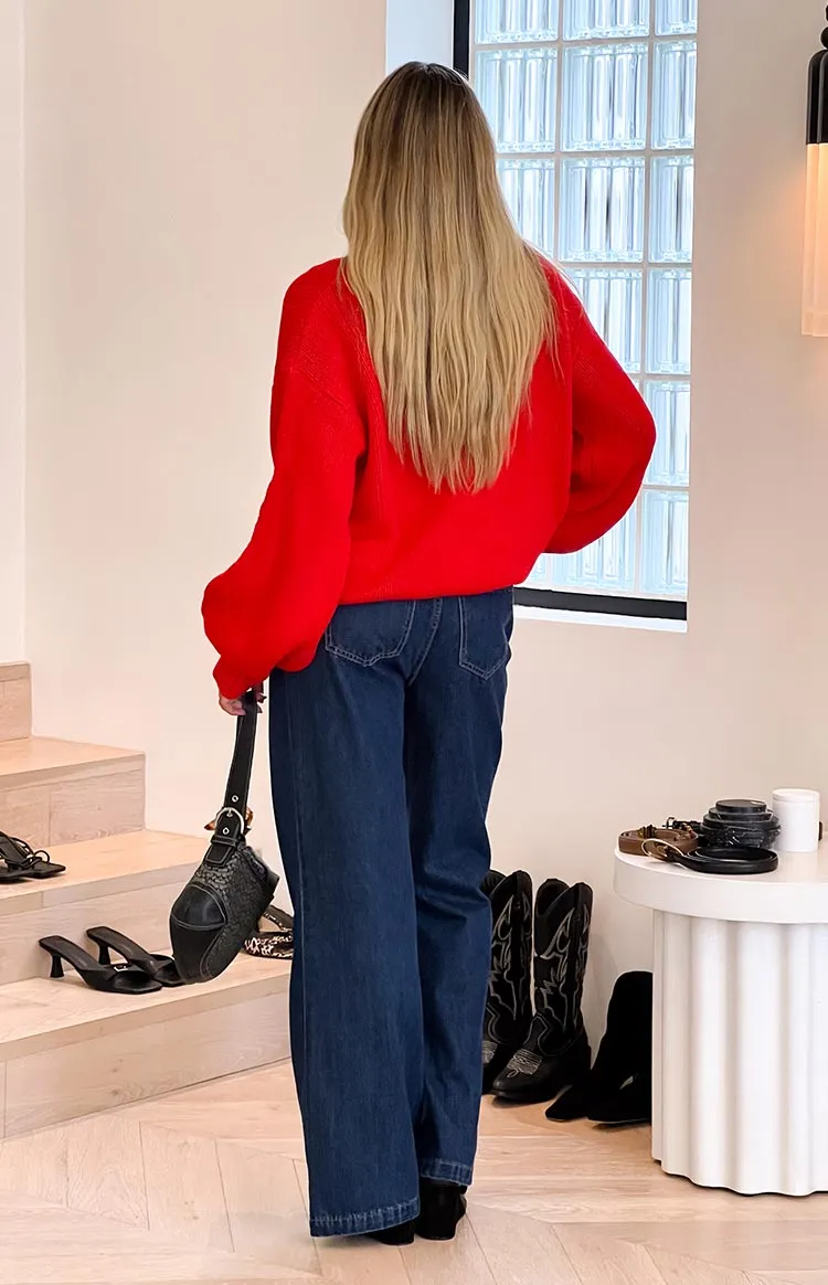Lenny Dark Blue Denim Flare Jeans