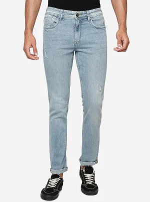 Light Blue Solid Slim Fit Jeans | JadeBlue