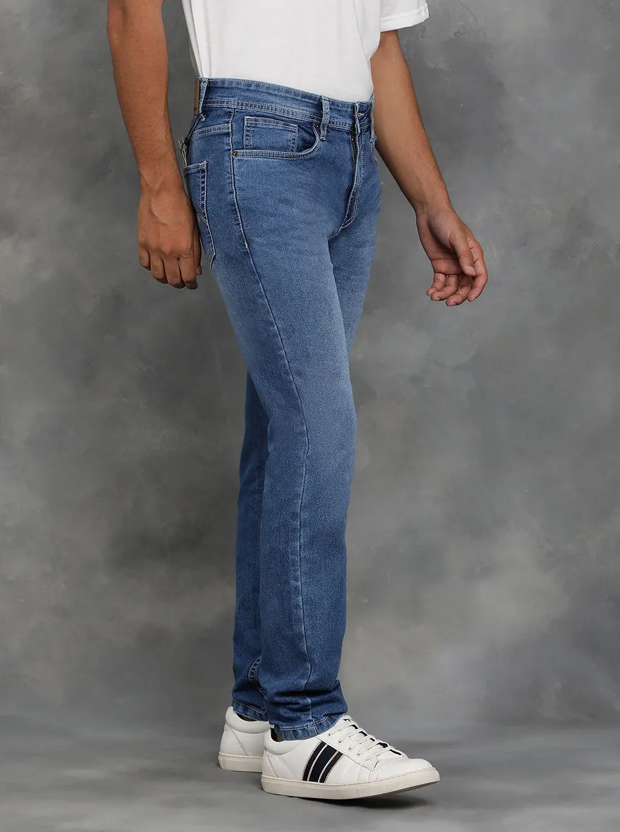 Light Blue Washed Slim Fit Jeans | GreenFibre