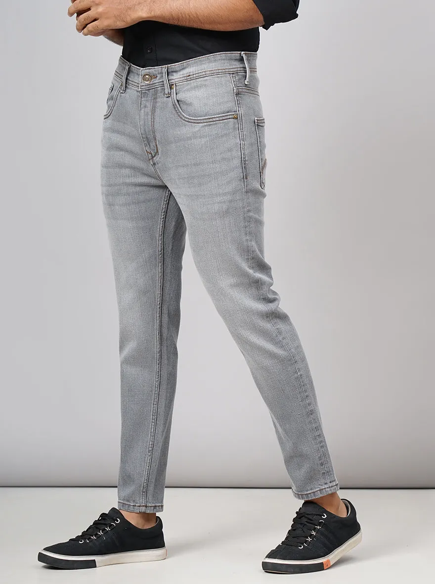 Light Grey Washed Rider Fit Jeans | JadeBlue