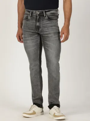 Light Grey Washed Slim Fit Jeans | Greenfibre