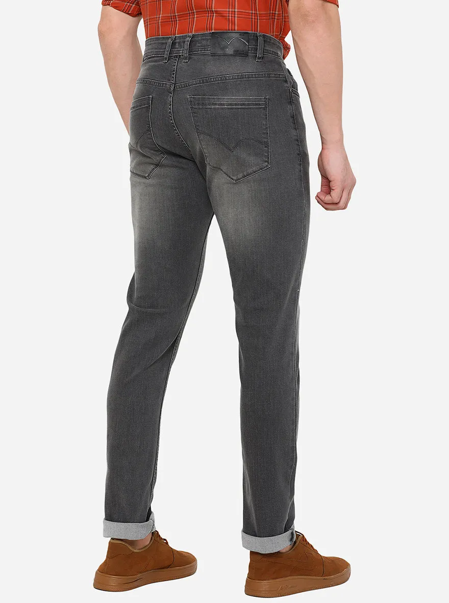 Light Grey Washed Straight Fit Jeans | JadeBlue