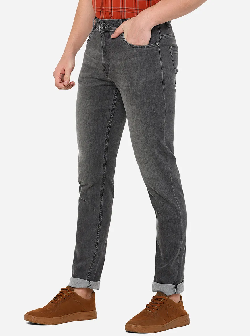 Light Grey Washed Straight Fit Jeans | JadeBlue