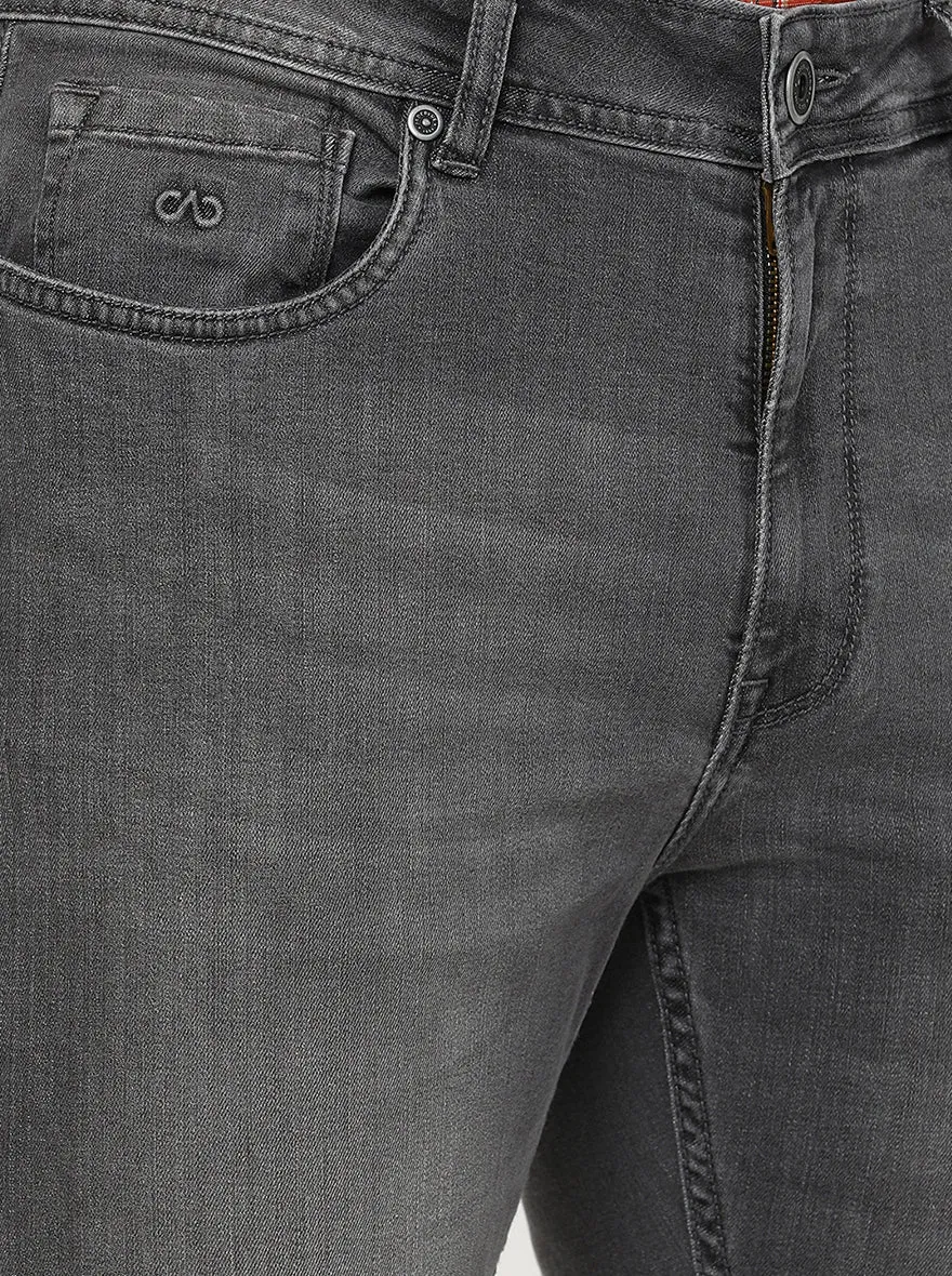 Light Grey Washed Straight Fit Jeans | JadeBlue