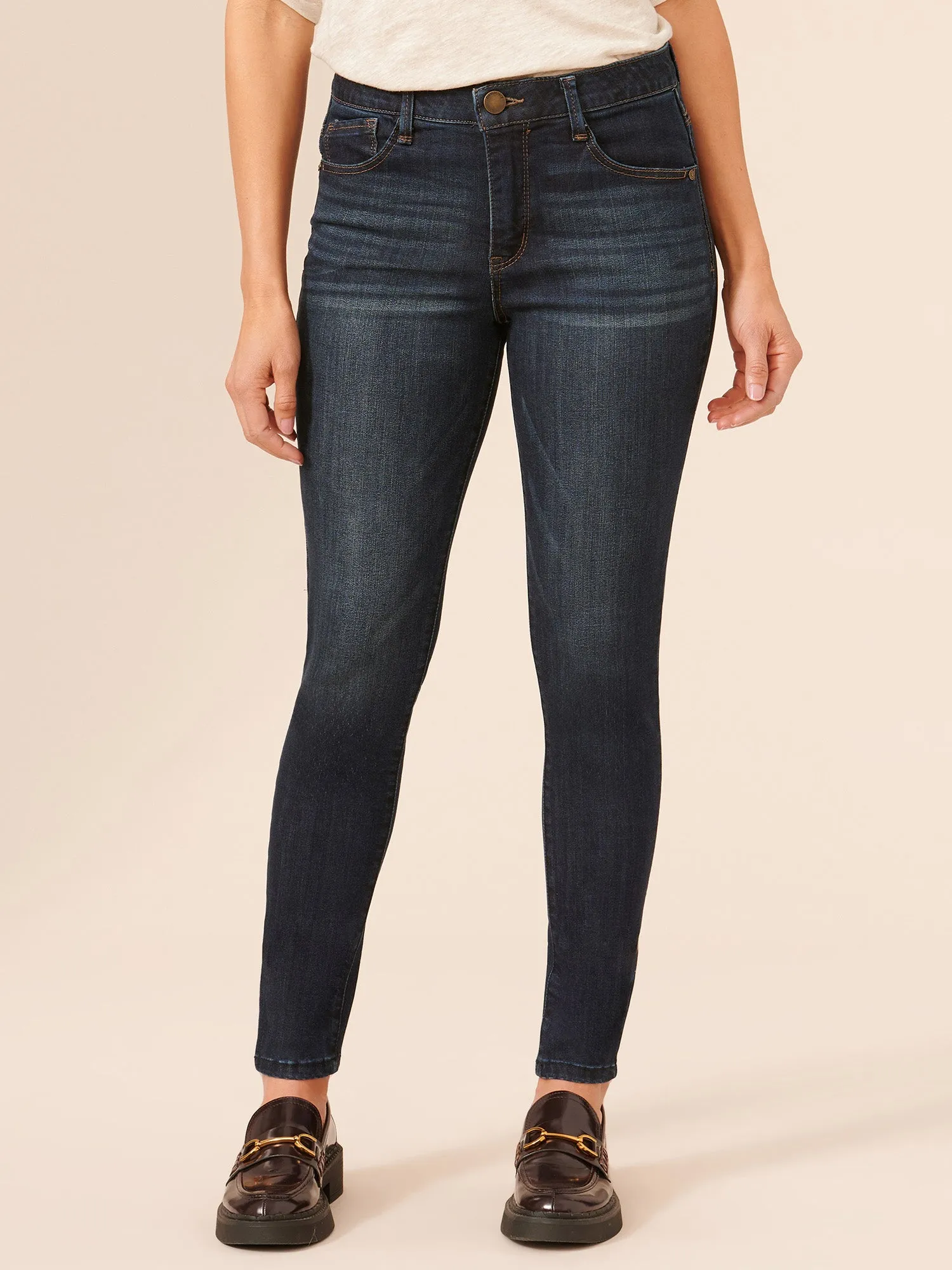 Luxe High Rise "Ab"solution® Ankle Length Skinny Jeans
