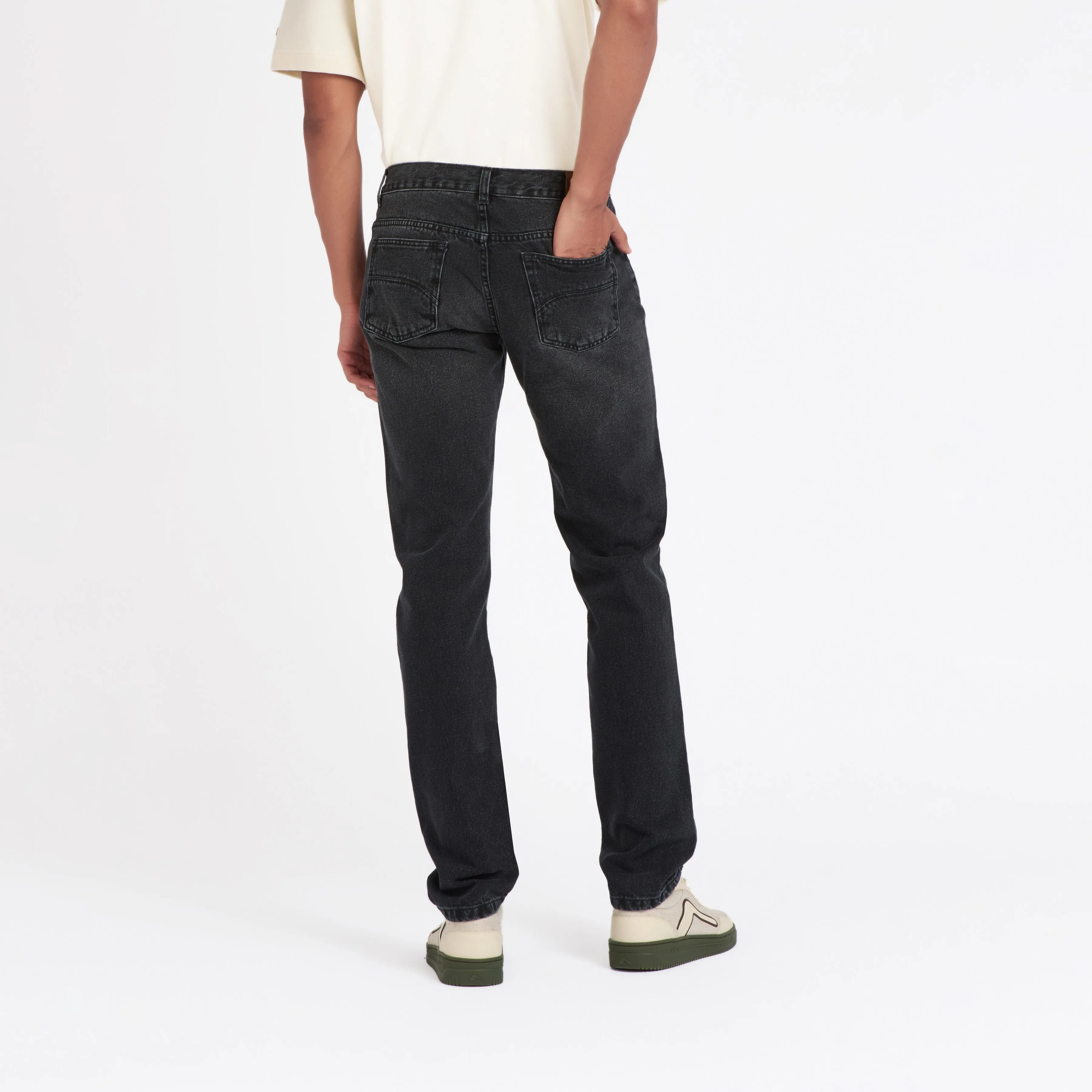 Men's slim fit black washed jeans - Alphonse