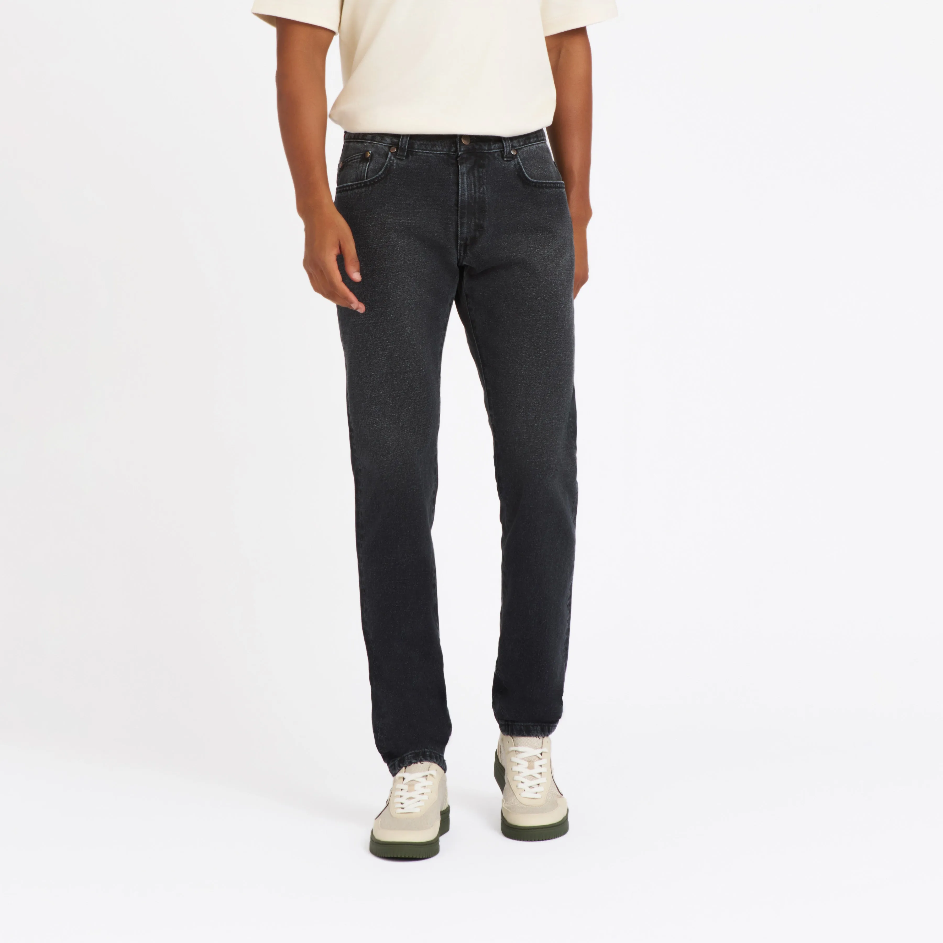 Men's slim fit black washed jeans - Alphonse