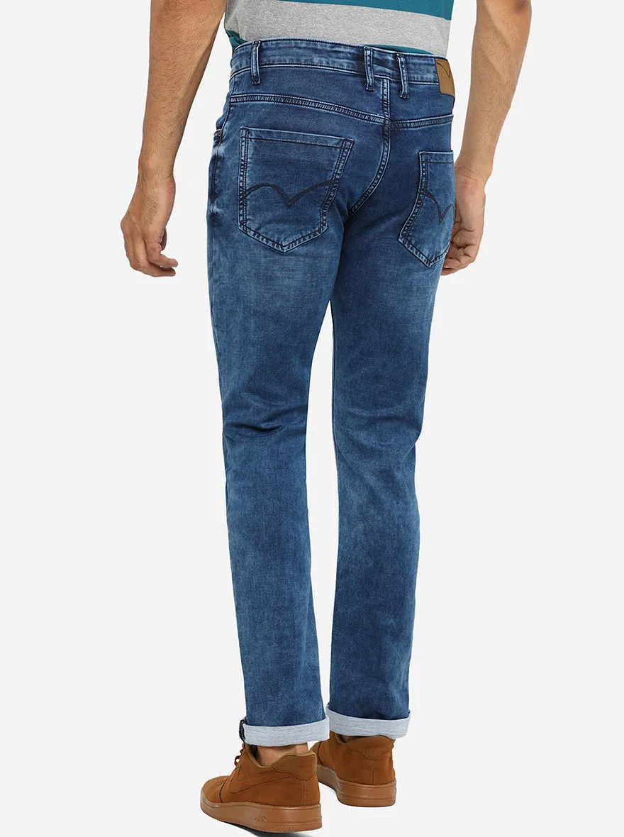 Mid Blue Washed Slim Fit Jeans | JadeBlue