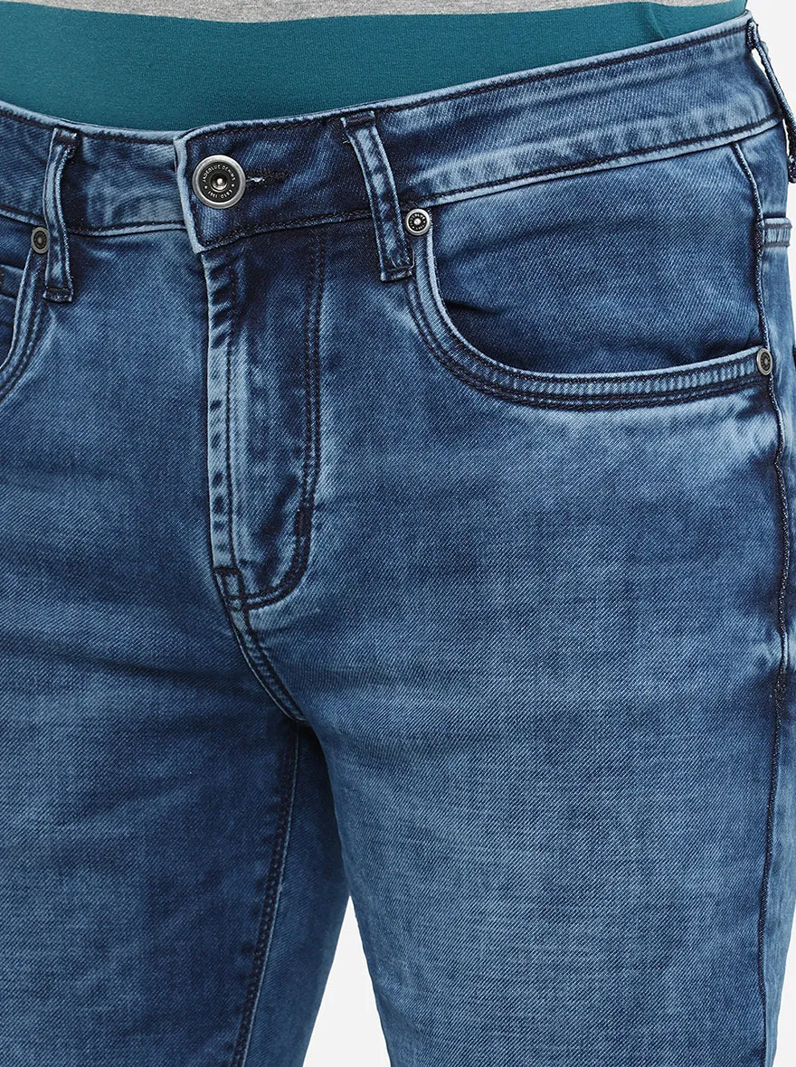 Mid Blue Washed Slim Fit Jeans | JadeBlue