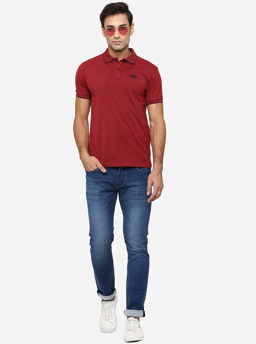 Mid Blue Washed Slim Fit Jeans | JadeBlue