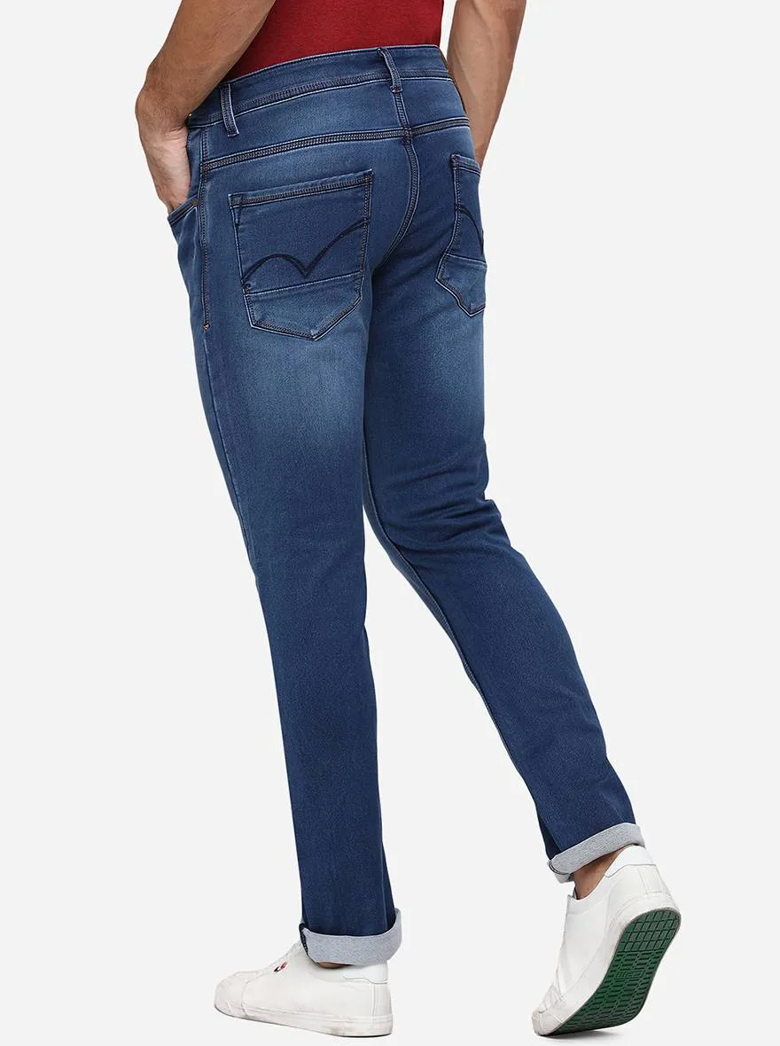 Mid Blue Washed Slim Fit Jeans | JadeBlue