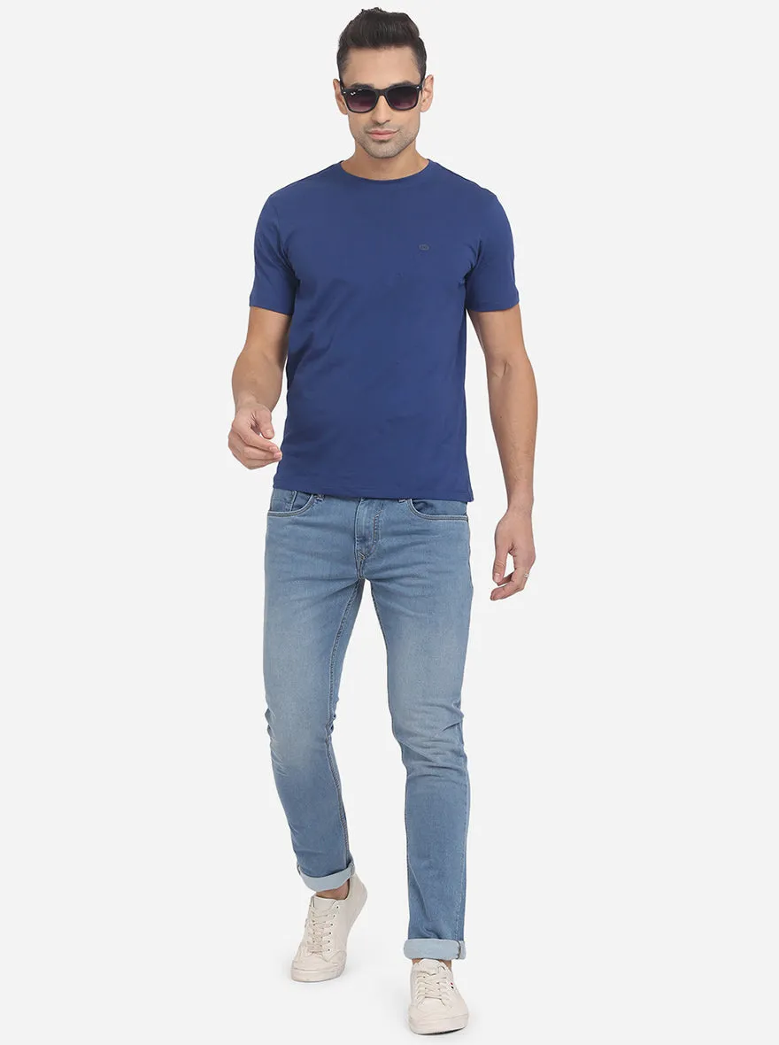 Mid Blue Washed Slim Fit Jeans | JadeBlue